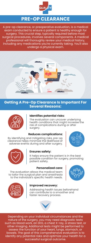 Common Questions Asked by Patients: What does a pre-op physical include? How to schedule a pre-op physical? What happens during a pre-op appointment? Quality Urgent Care and Walk-In Clinic offers physicals for patients who need pre-operation exams. For more information, contact us now or book an appointment. We are conveniently located at 10118 Gibsonton Drive Riverview, Florida 33578. We serve patients from Riverview FL, Bloomingdale FL, Brandon FL, East Tampa FL, Valrico FL, Durant FL, and Surrounding Areas! Common Questions Asked by Patients: What does a pre-op physical include? How to schedule a pre-op physical? What happens during a pre-op appointment?
Quality Urgent Care and Walk-In Clinic offers physicals for patients who need pre-operation exams. For more information, contact us now or book an appointment. We are conveniently located at 10118 Gibsonton Drive Riverview, Florida 33578. We serve patients from Riverview FL, Bloomingdale FL, Brandon FL, East Tampa FL, Valrico FL, Durant FL, and Surrounding Areas!